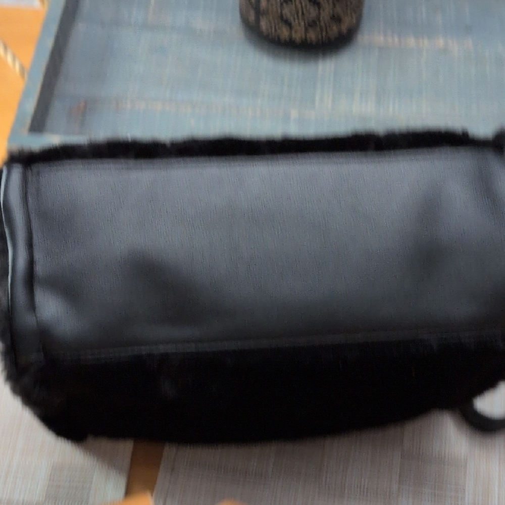 Juicy Couture Let's Get Cozy Black Faux Fur Tote - Picture 8 of 9